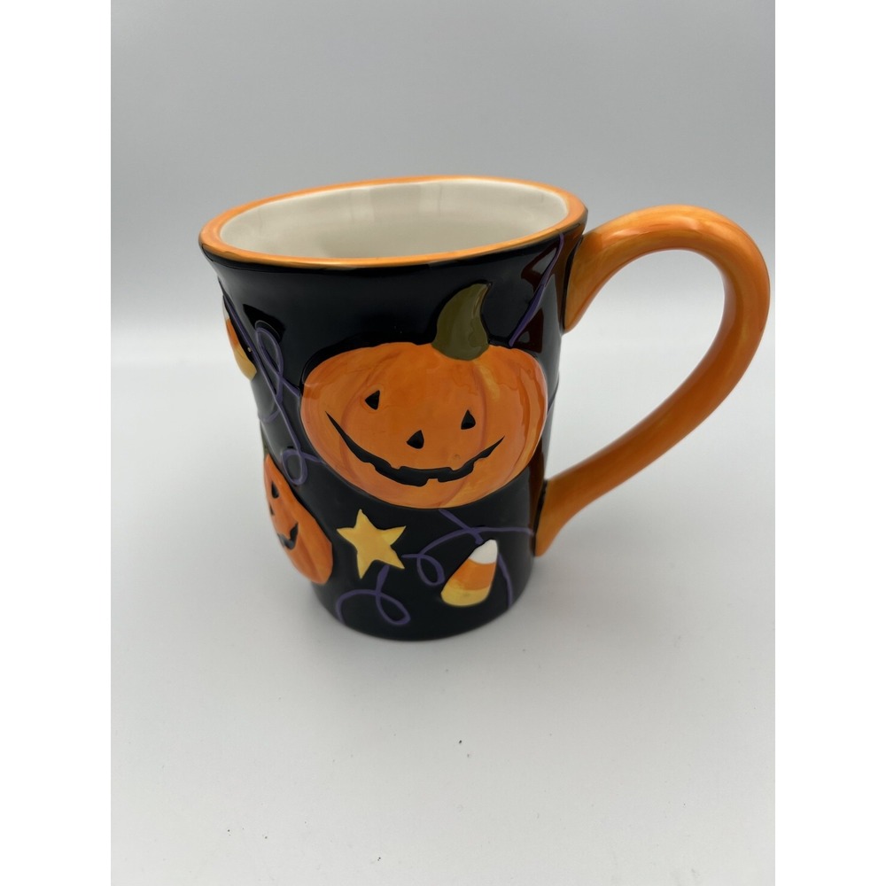 Extra Large Halloween Jack-O-Lantern Pumpkins  Candy Corn 16 oz Coffee Mug